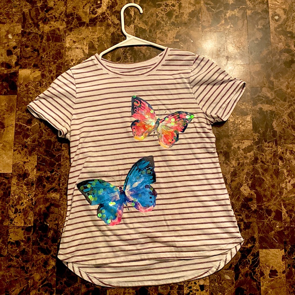 Cute Butterfly and Stripe Shirts with Sequins !